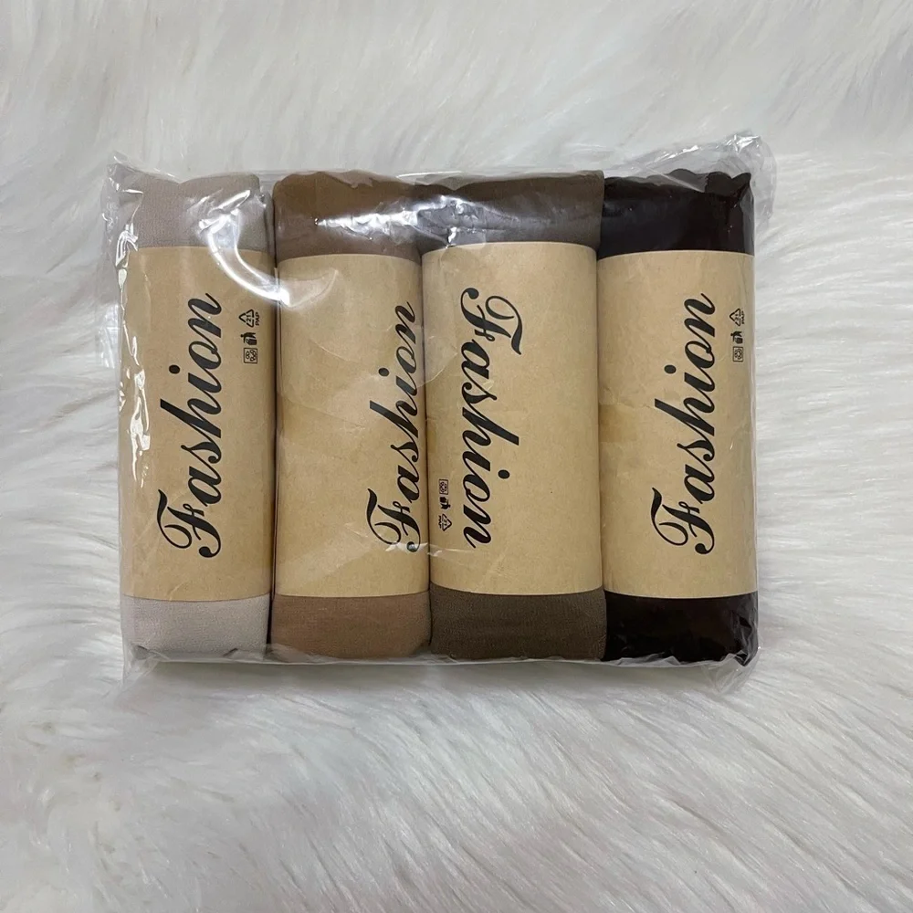 4pcs/set Solid Color Chiffon Versatile And Lightweight Hijab Shawl Scarf.